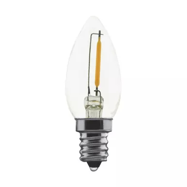 0.7W/C7/CL/LED/120V/2CD SATCO LED Filament C7 Lamp - 0.7W 30L, 2700K