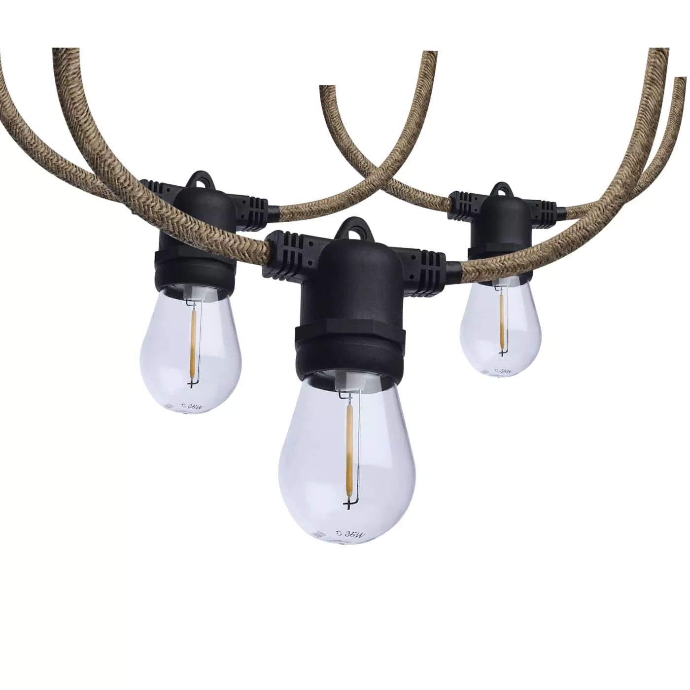 16 Foot Low Voltage LED Plug-In Natural Rope String Light 2700K