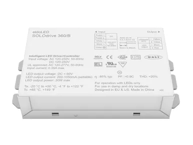 360/B SOLOdrive (SL0360B3) eldoLED Programmable Constant Current LED Driver - 30W DALI-2 Dimming
