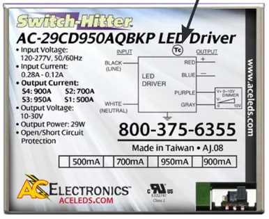 AC Electronics AC-29CD950AQBKP Switch Hitter LED Driver