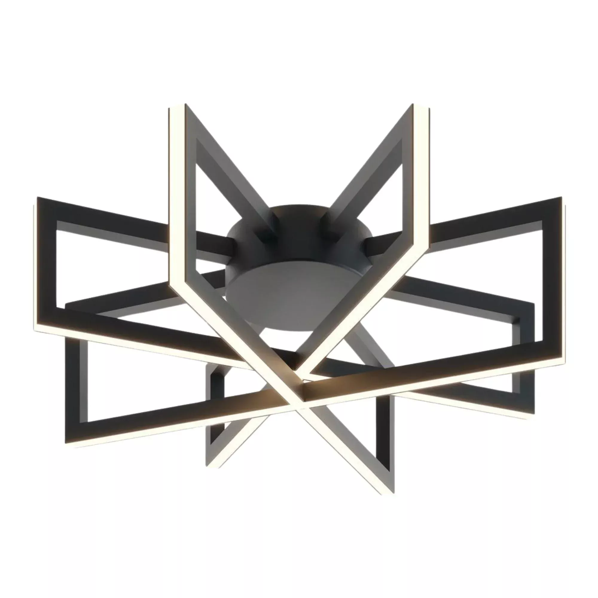AFX Cass 17" LED Semi-Flush Mount, Black Finish