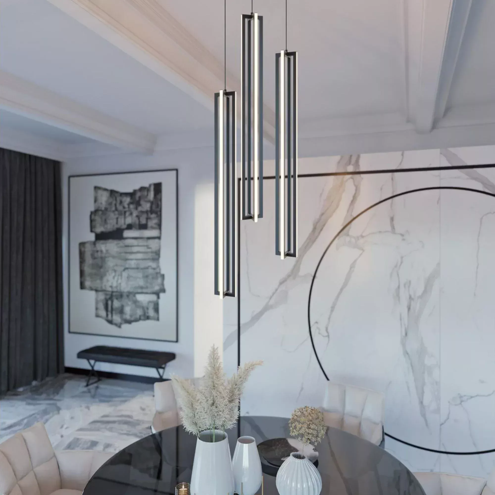 AFX Cass 36" LED Linear Pendant, Black Finish