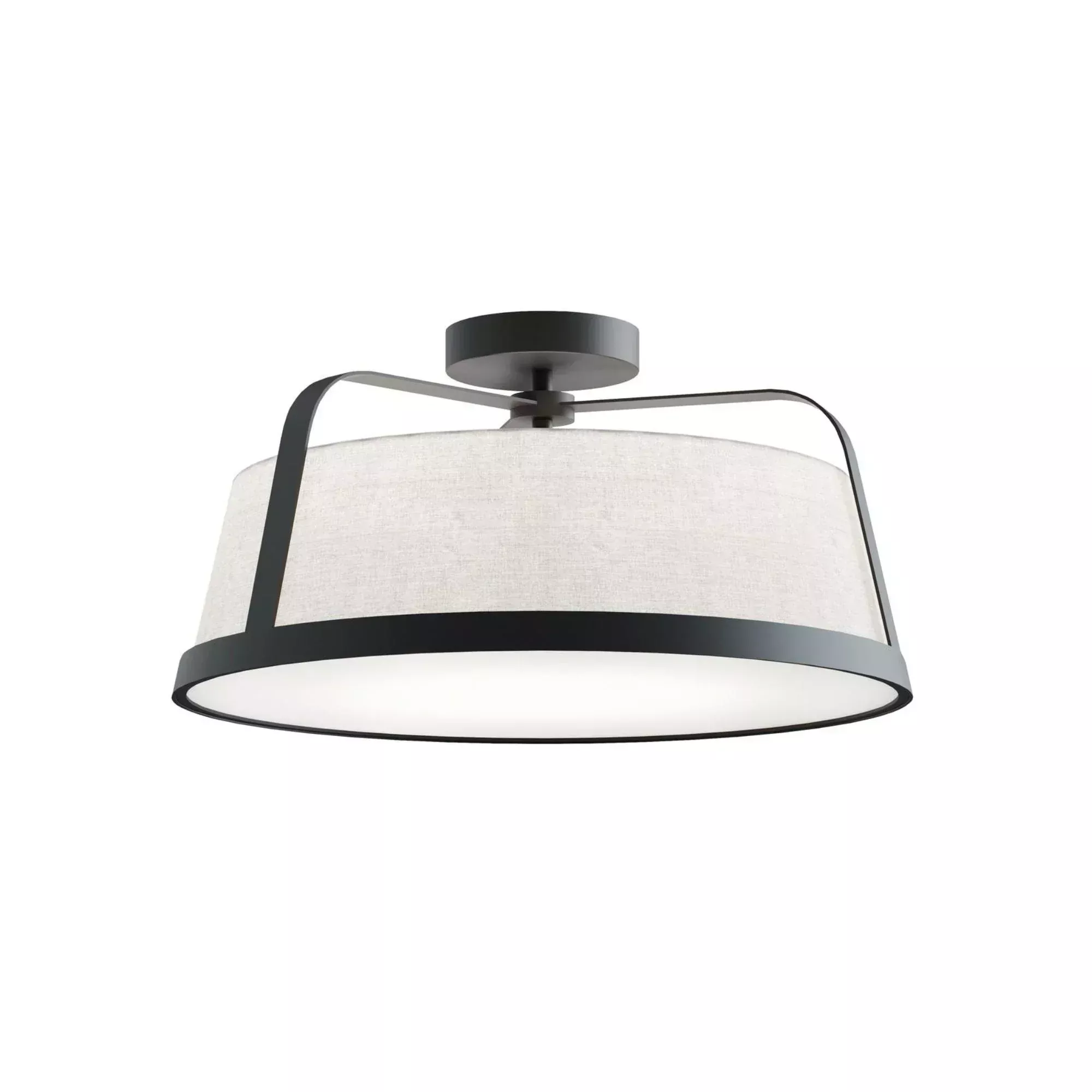AFX Lizzette 18" Semi-Flush Mount, Black Finish