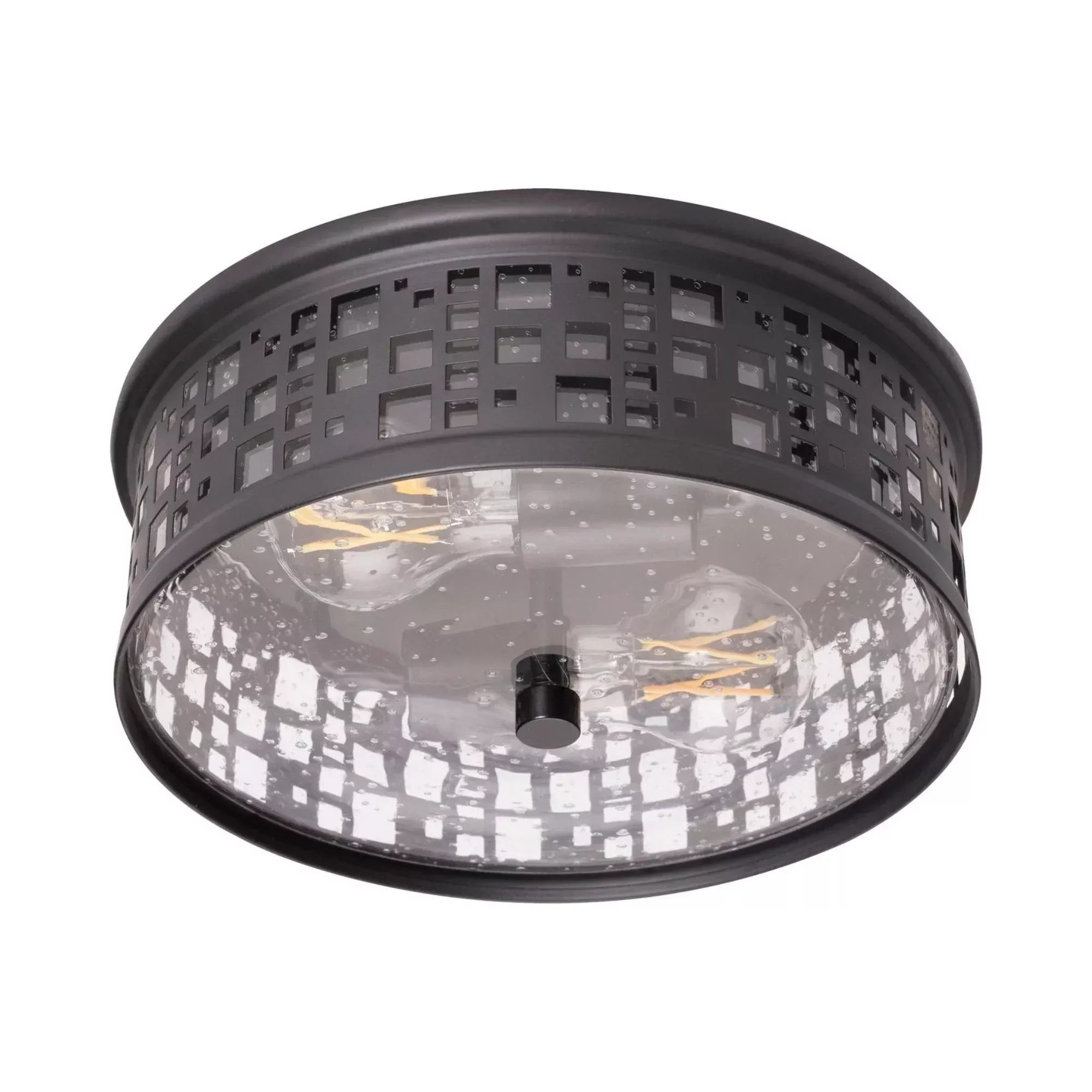 AFX Roscoe 11" 2-Light Flush Mount, Black Finish