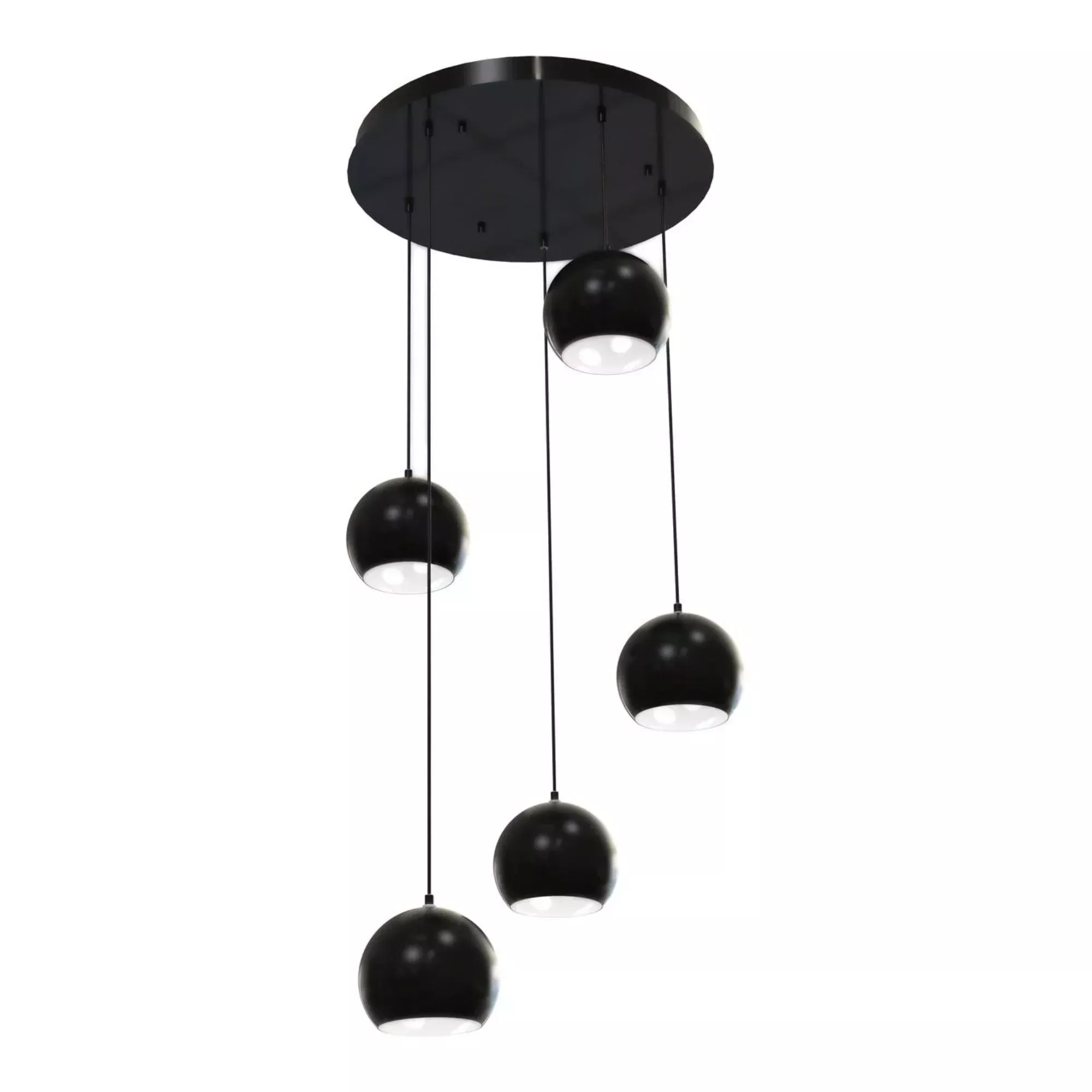 AFX Roxy 24" 5-Light Mini Pendant, Black Finish