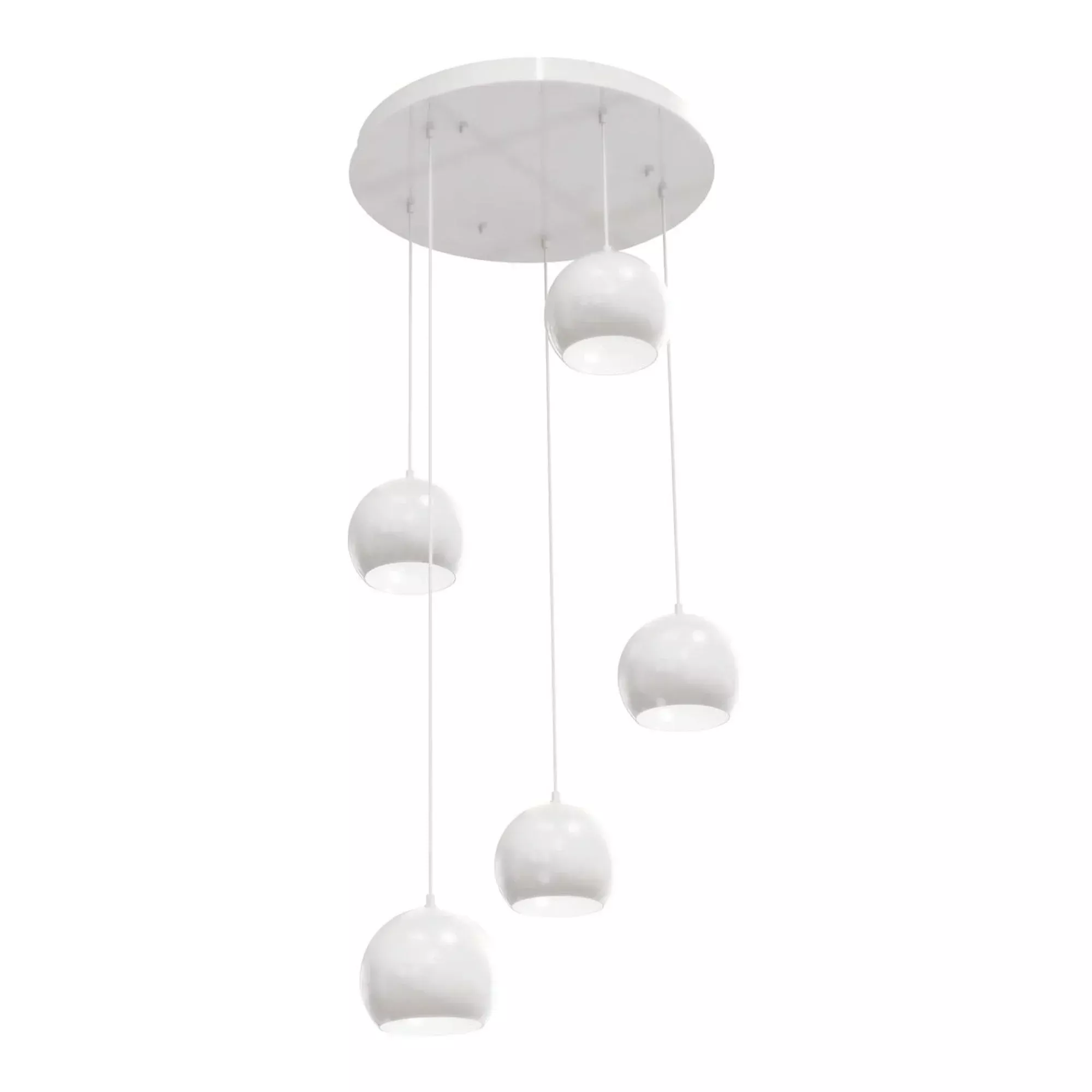AFX Roxy 24" 5-Light Mini Pendant, White Finish