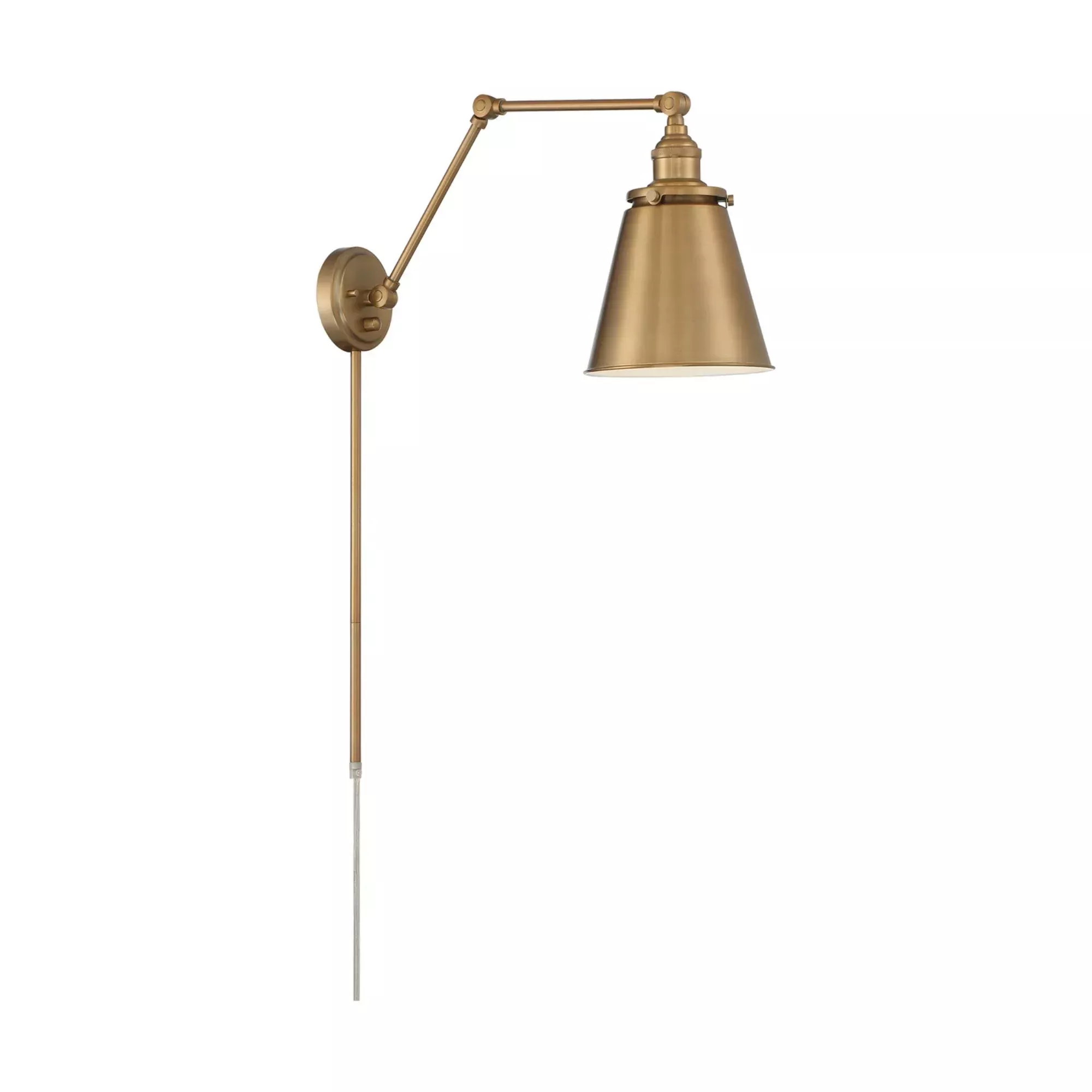 Bayard Swing Arm Lamp, Vintage Brass