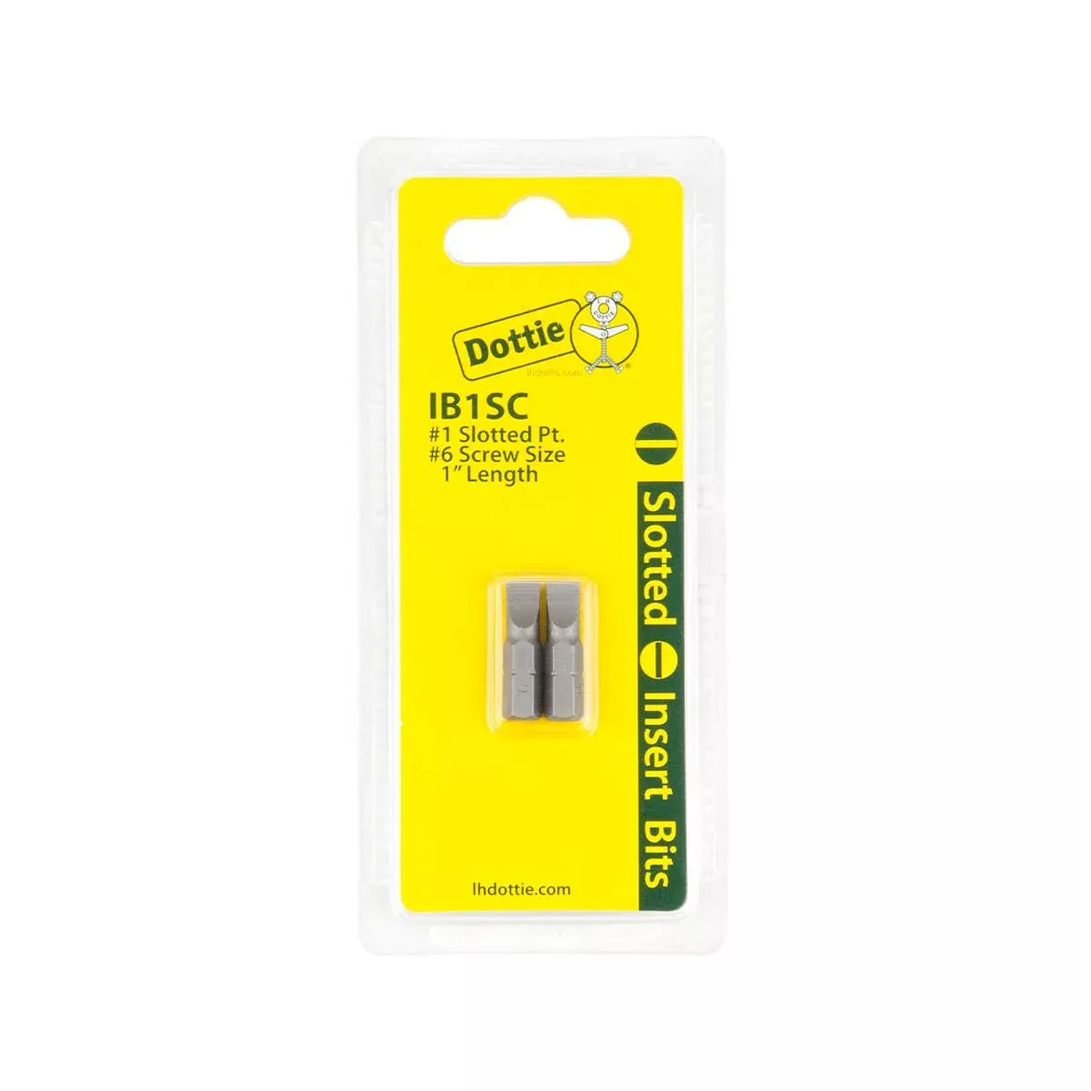 Dottie #1 x 1 in Slotted Insert Bit (Carded) IB1SC
