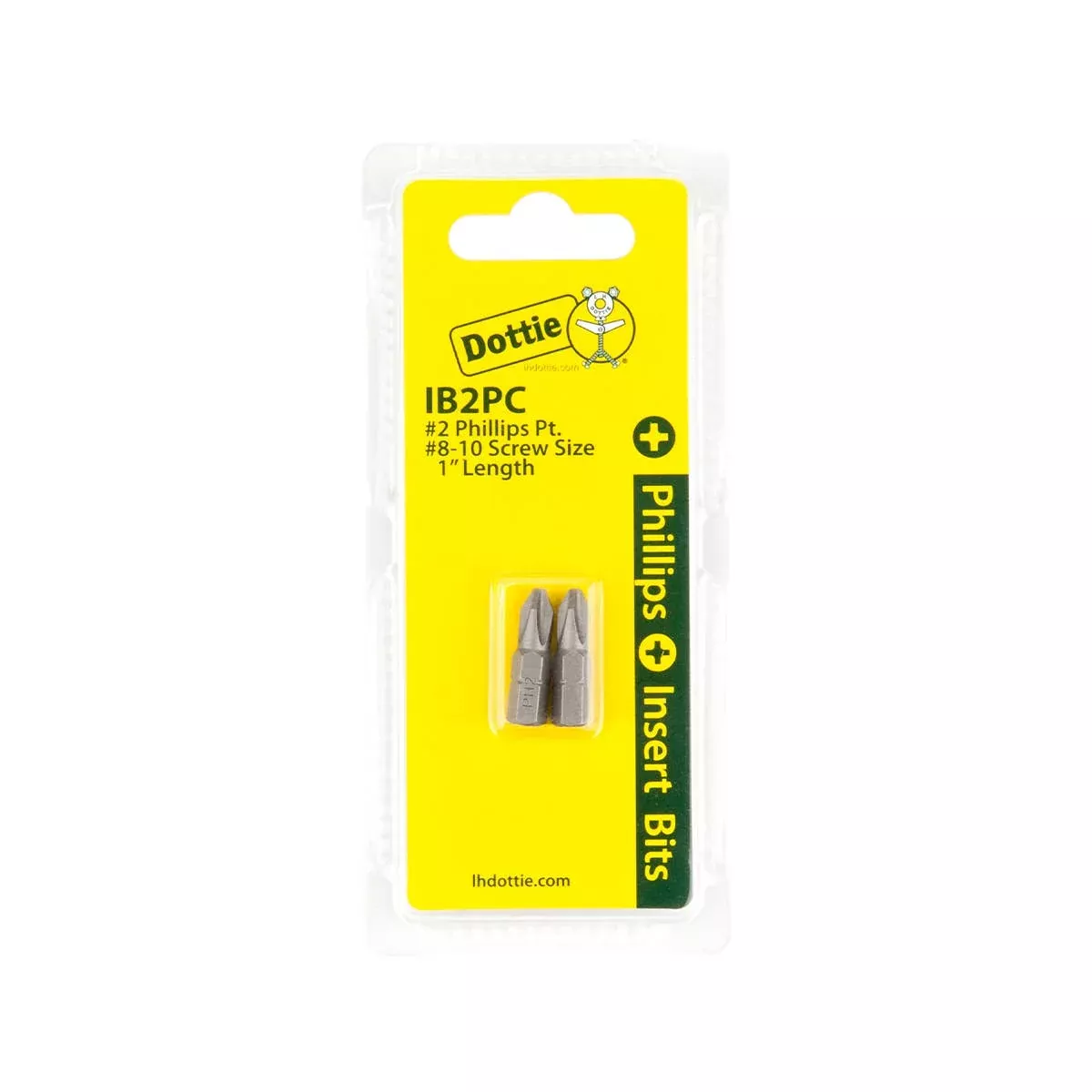 Dottie #2 x 1 in Phillips Insert Bit (Carded) IB2PC