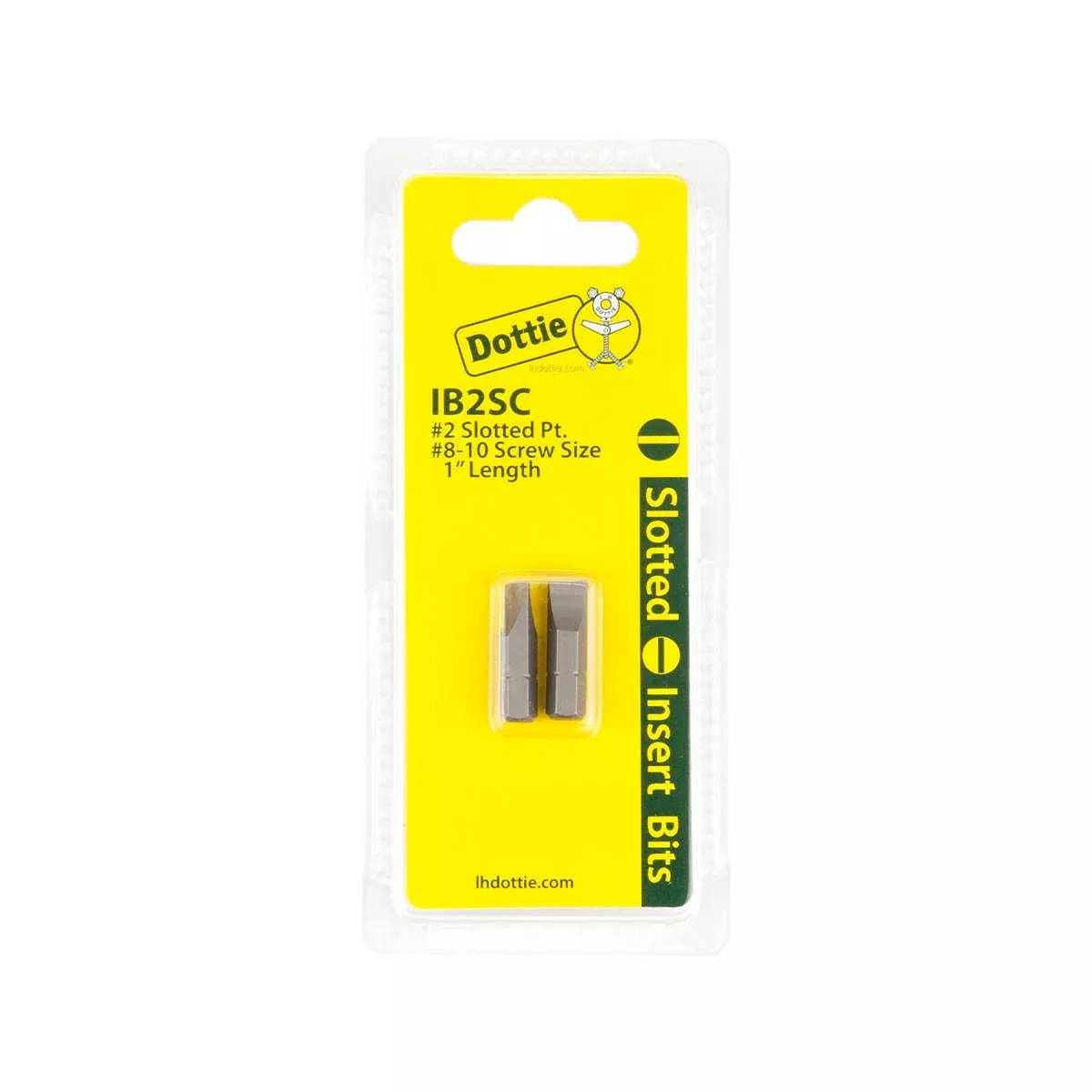 Dottie #2 x 1 in Slotted Insert Bit (Carded) IB2SC