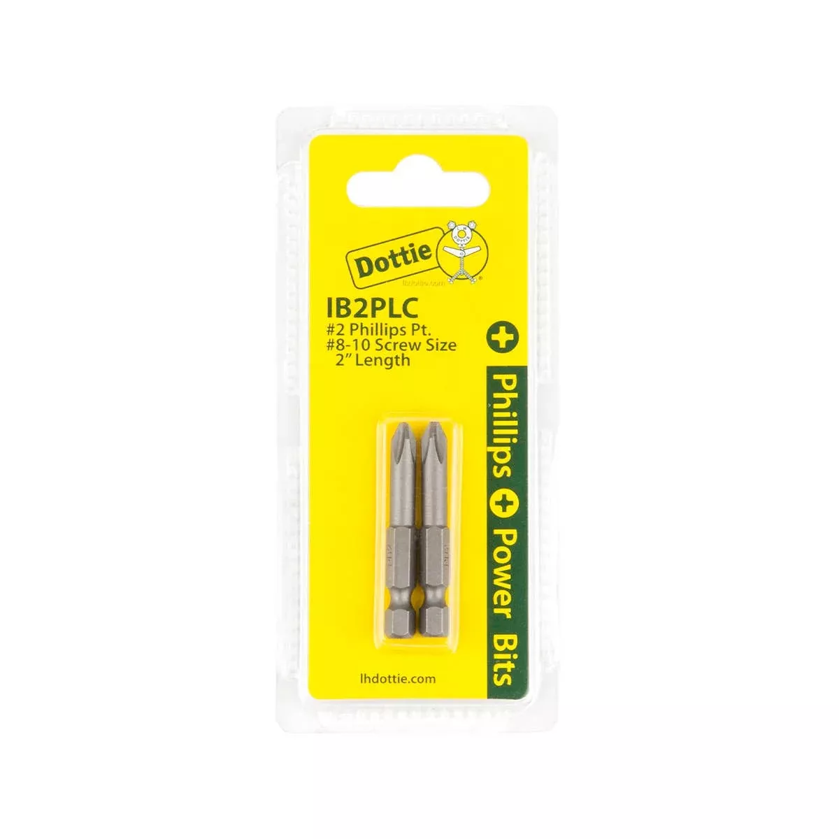 Dottie #2 x 2 in Phillips Power Bit (Carded) IB2PLC