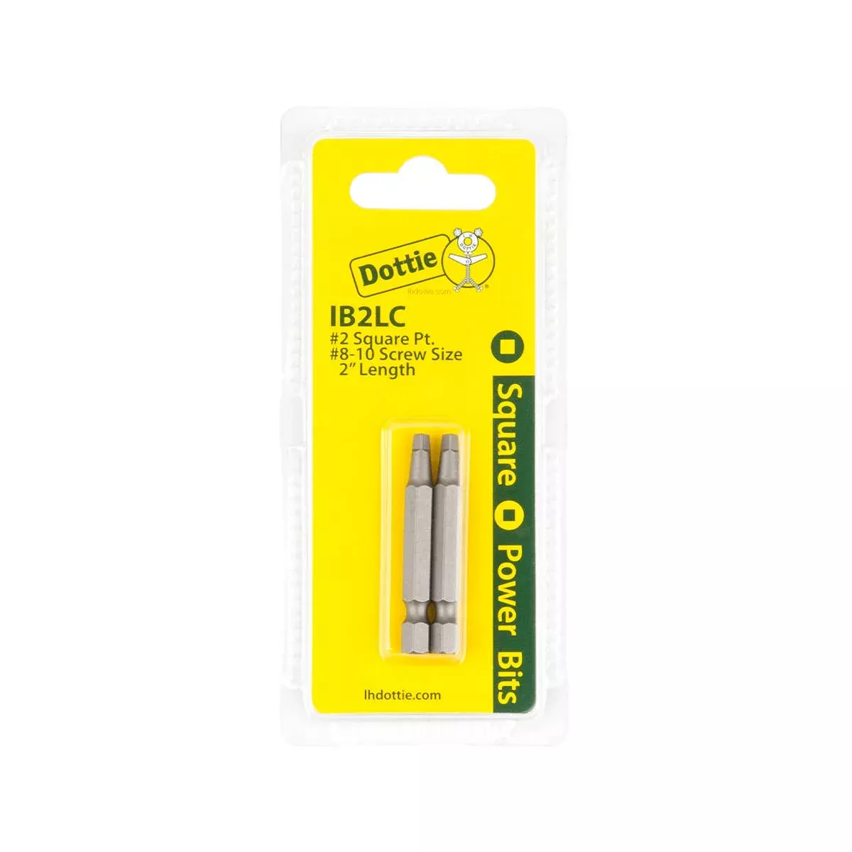 Dottie #2 x 2 in Square Drive Power Bit (Carded) IB2LC