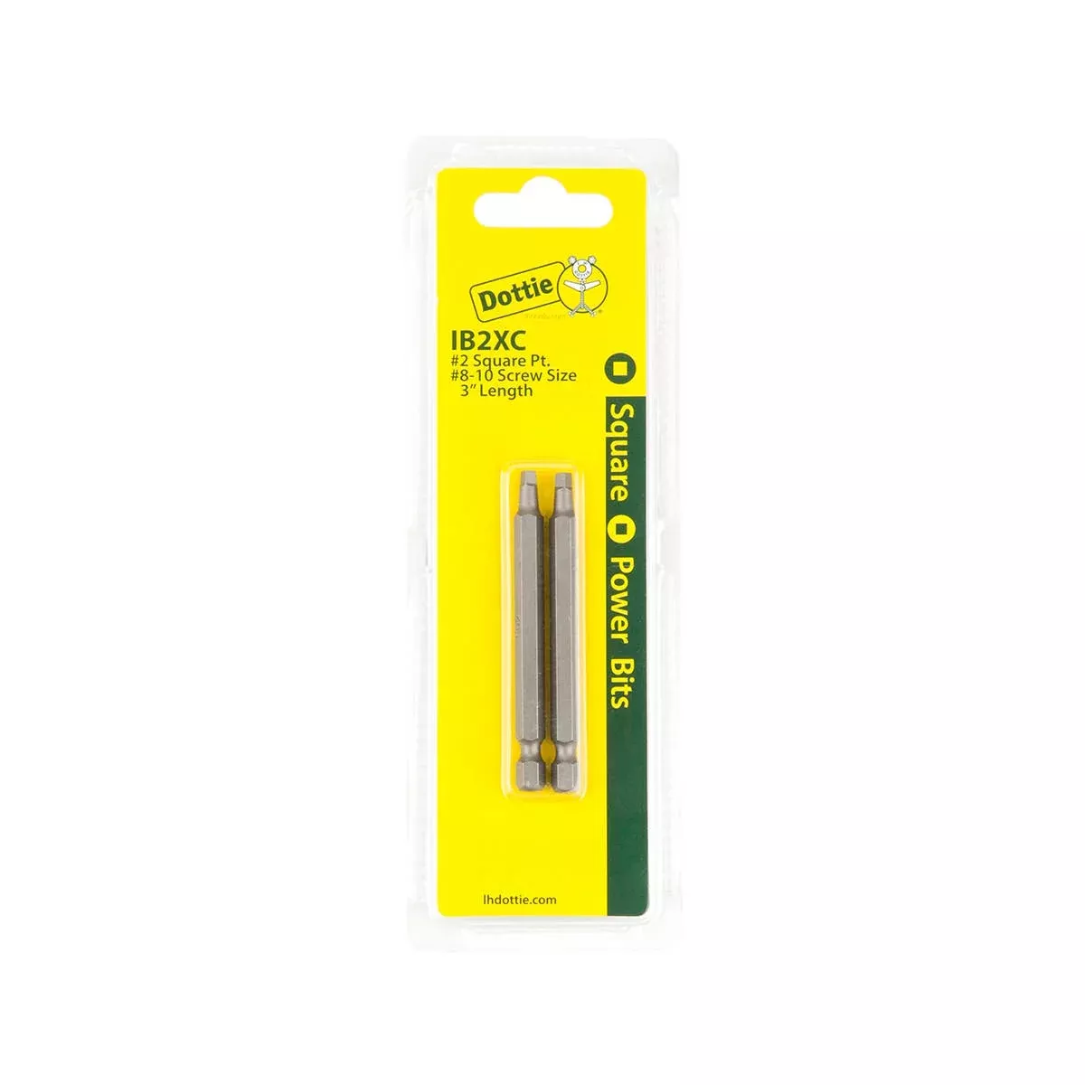 Dottie #2 x 3 in Square Drive Power Bit (Carded) IB2XC