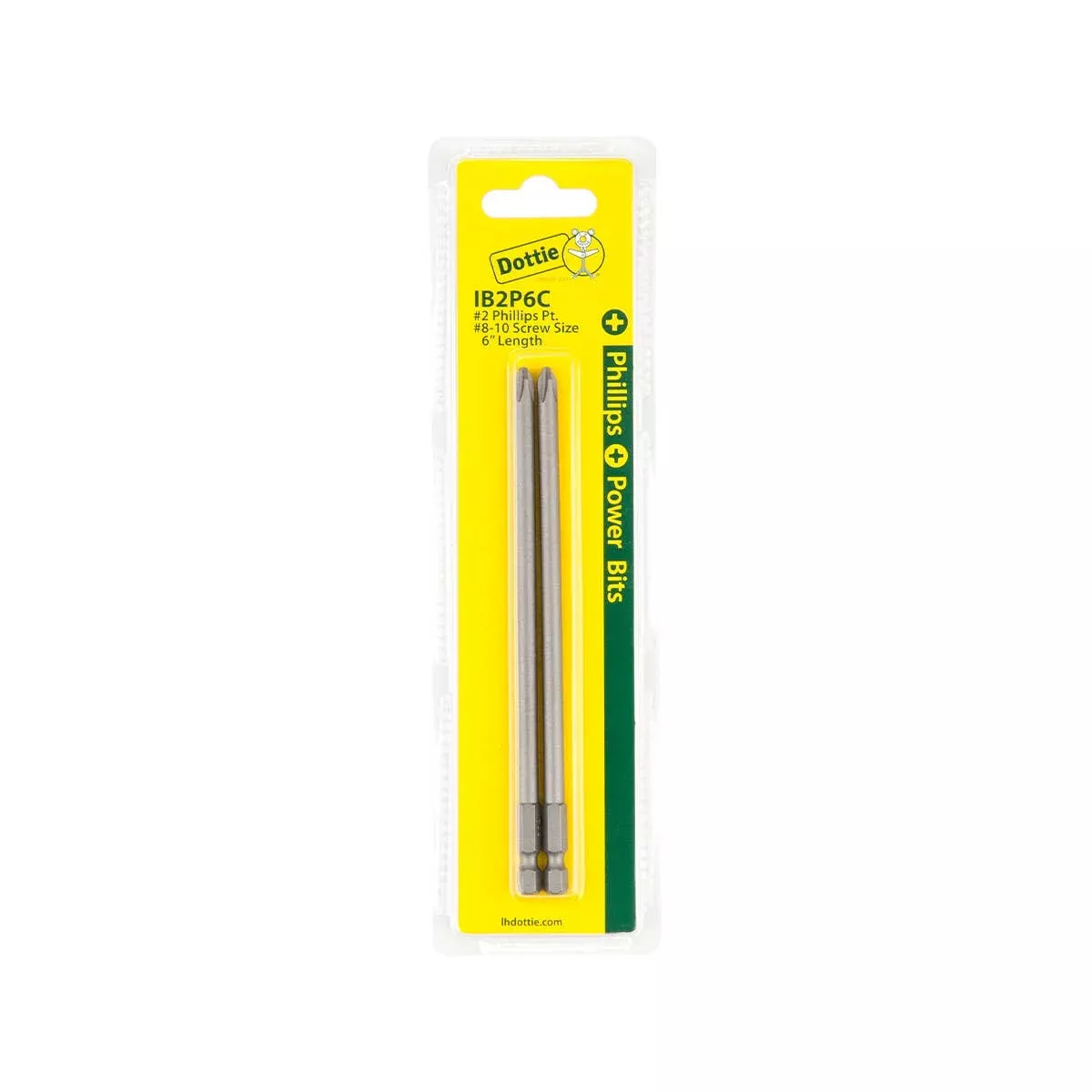Dottie #2 x 6 in Phillips Power Bit (Carded) IB2P6C