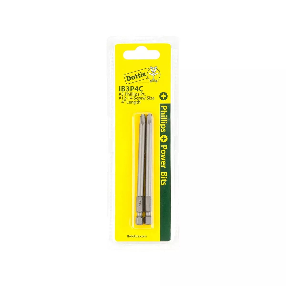 Dottie #3 x 4 in Phillips Power Bit (Carded) IB3P4C