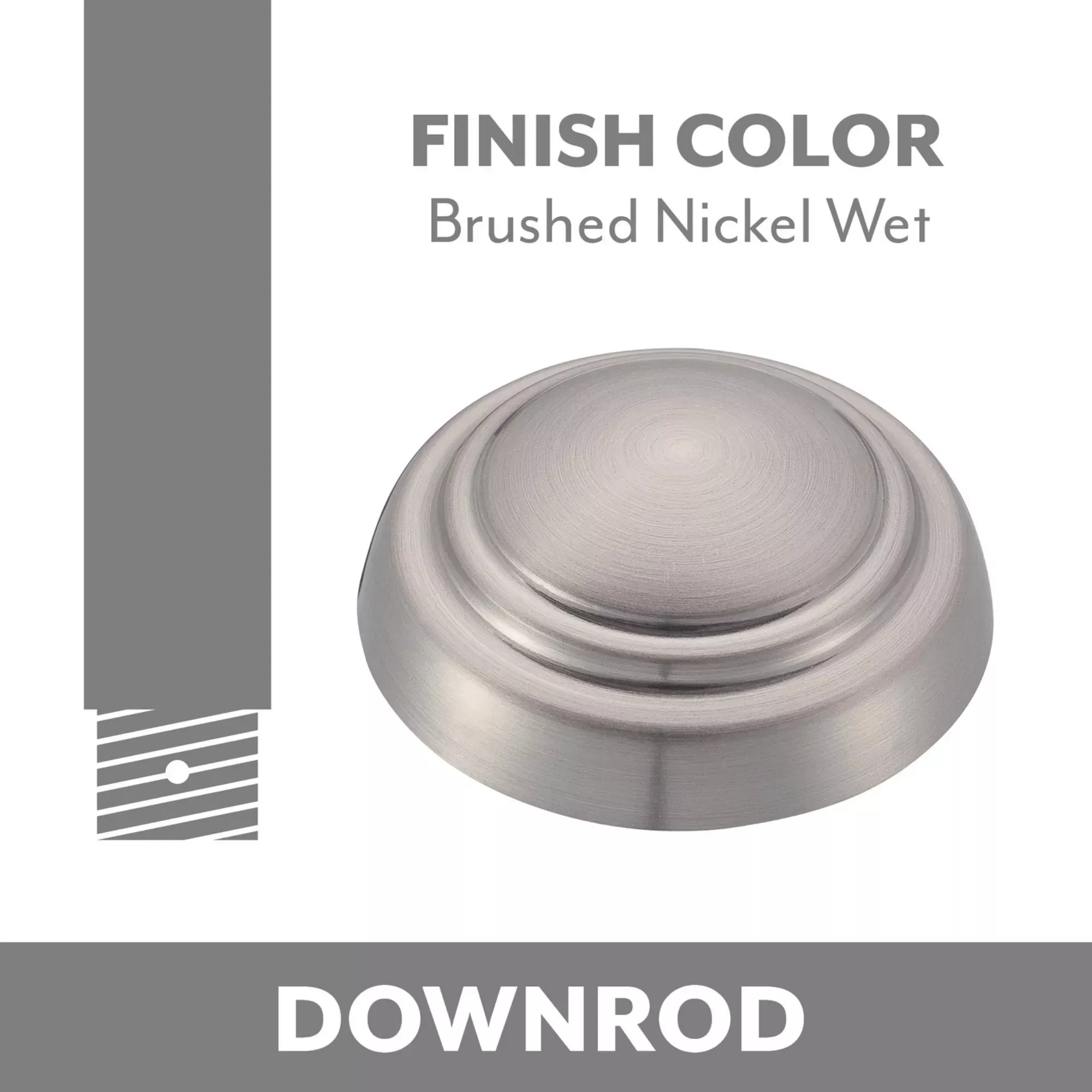 DR5 3" Downrod Brushed Nickel Wet Finish