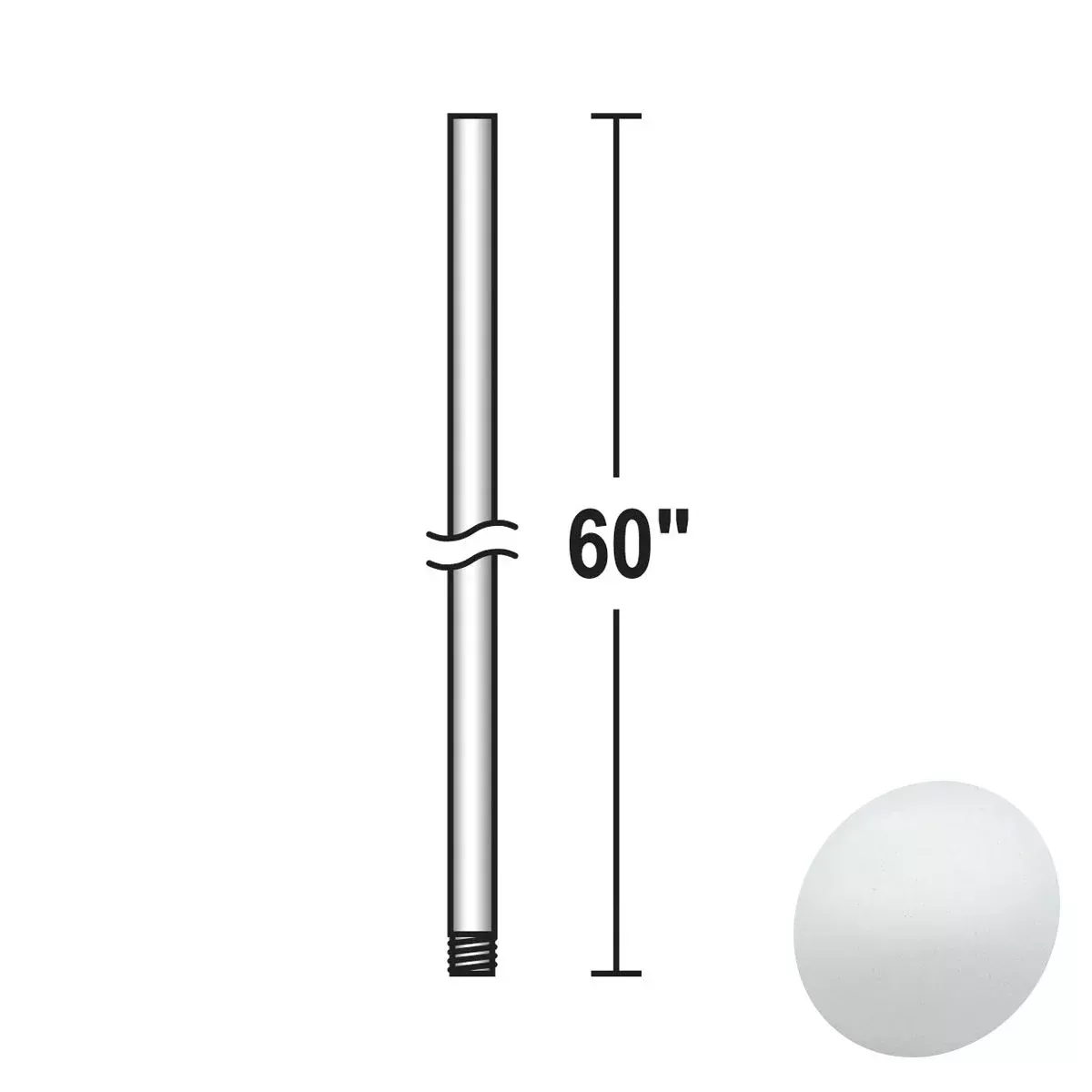 DR5 60" Downrod White Finish