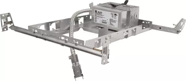 ELCO Lighting E4SQLFU20D2-EM1 4-Inch Recessed Light Frame, 2000 lm, Battery Backup