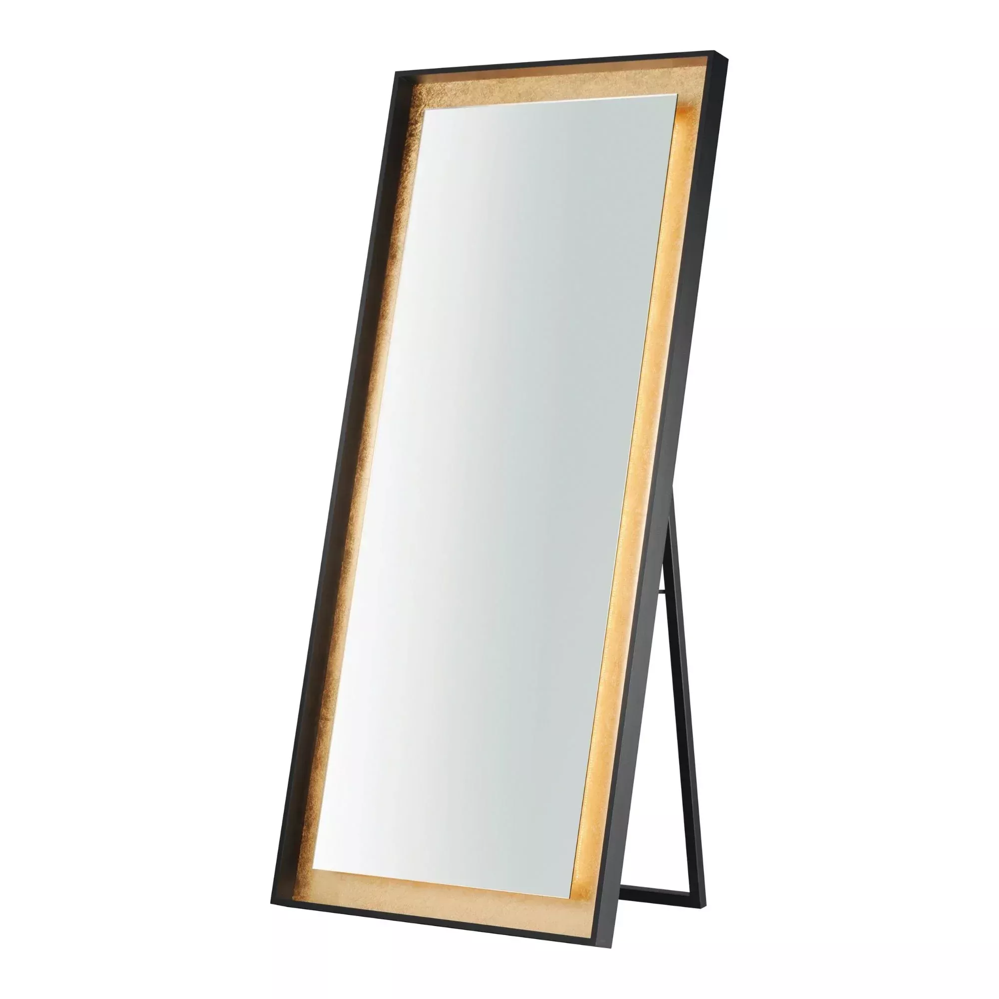 ET2 Floating 67 in. Mirror, Gold Leaf & Black