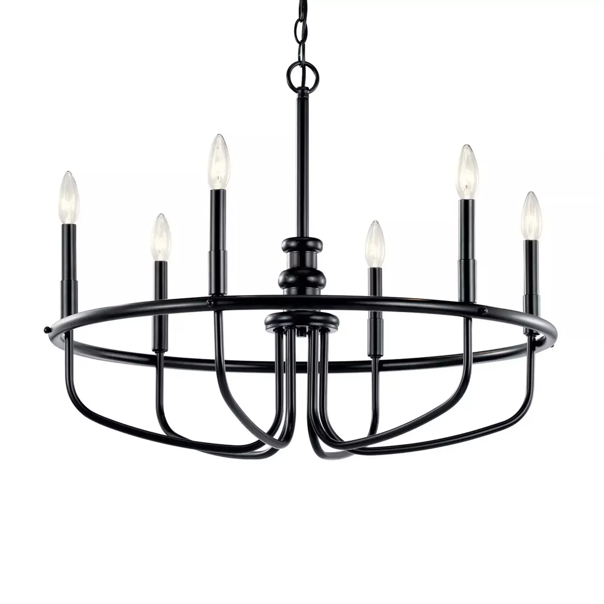 Kichler Capitol Hill 28.75 in. 6-Light Chandelier, Black