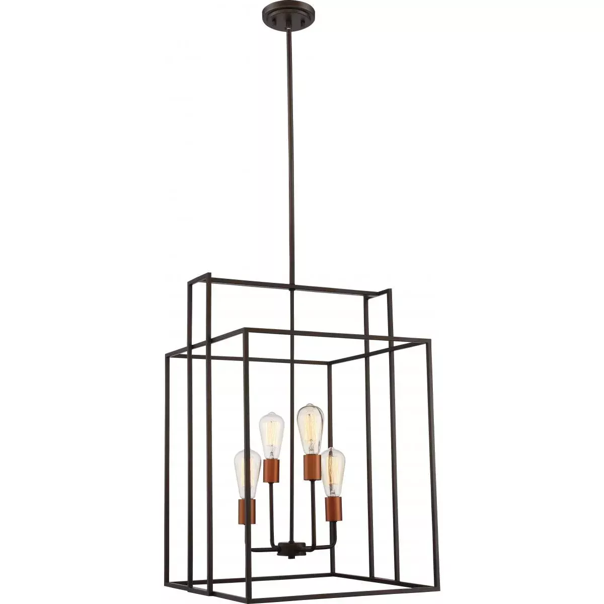 Lake 27.75 in. 4-Light Pendant, Bronze & Copper