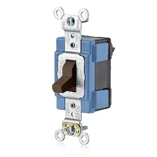 Leviton 15 Amp 120V Single-Pole AC Illuminated Toggle Switch Extra Heavy-Duty Spec Grade Self Grounding Lev-Lok Modular Ivory (M1201-LHI)