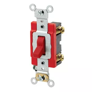 Leviton 20 Amp 120/277V Toggle Single-Pole AC Quiet Switch Extra Heavy-Duty Spec Grade Self Grounding Back And Side Wired Brown (1221-2)
