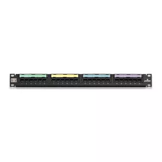 Leviton CAT5e Universal Patch Panel 24-Port 1RU Cable Management Bar Included (5G596-U24)