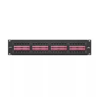 Leviton CAT6 Universal Patch Panel 48-Port 2RU Cable Management Bar Included Centralized Labeling (69586-C48)