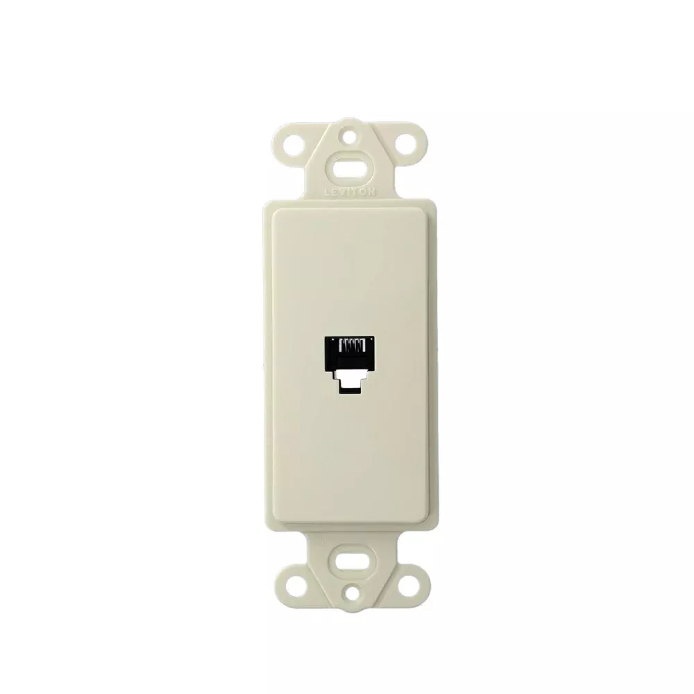 Leviton Decora Insert 6P4C Screw Terminals Light Almond (40649-T)