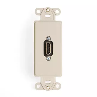 Leviton Decora Insert With HDMI Feedthrough QuickPort Connector 1-Gang Ivory (41647-I)