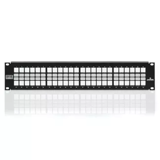 Leviton Shielded QuickPort Patch Panel 48-Port 2RU Cable Management Bar Included (4S255-S48)
