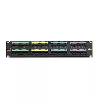 Leviton Voice-Grade Patch Panel 48-Port 2RU 8P4C Jacks 110 Style Termination (49013-P48)
