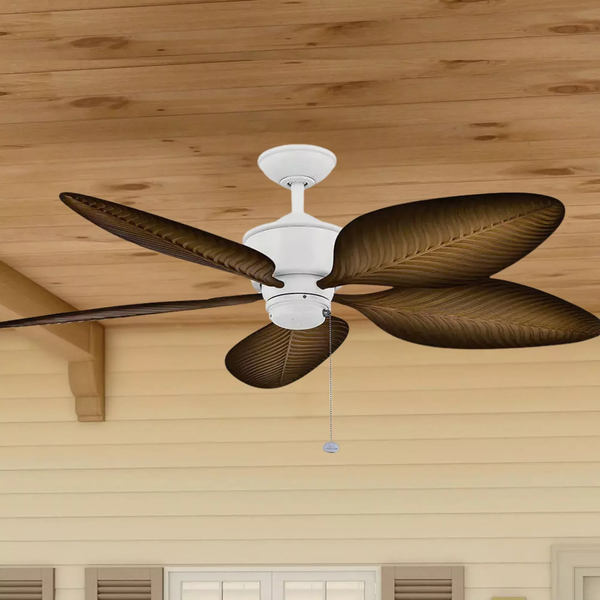 Nani 56" Palm-Leaf Blades Outdoor Ceiling Fan