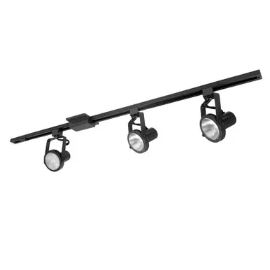 NTL-158B 4-FT Track Pack With (3) Gimbal Ring PAR30 Track Heads Black