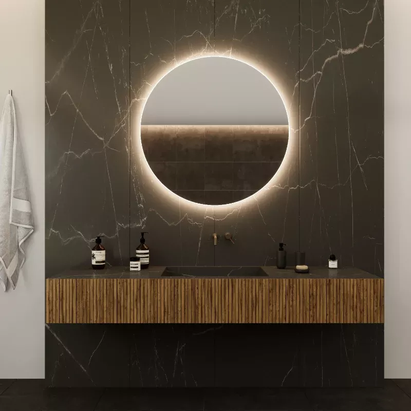 Paris Mirror Original Round 48 x 48 Round LED Backlit Mirror, CCT Selectable