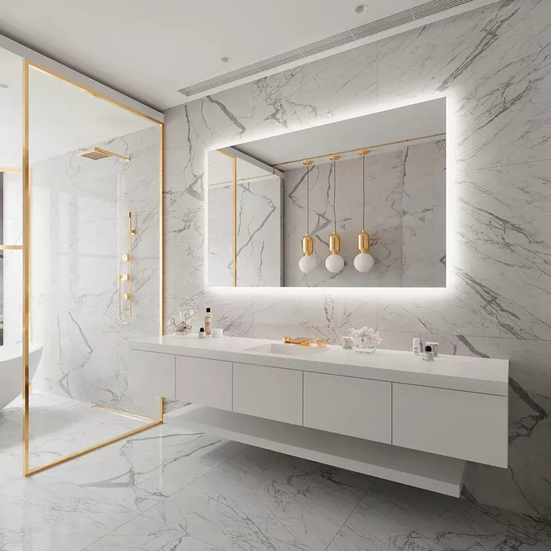 Paris Mirror Rectangle 70" x 45" LED Backlit Mirror, 3CCT Selectable