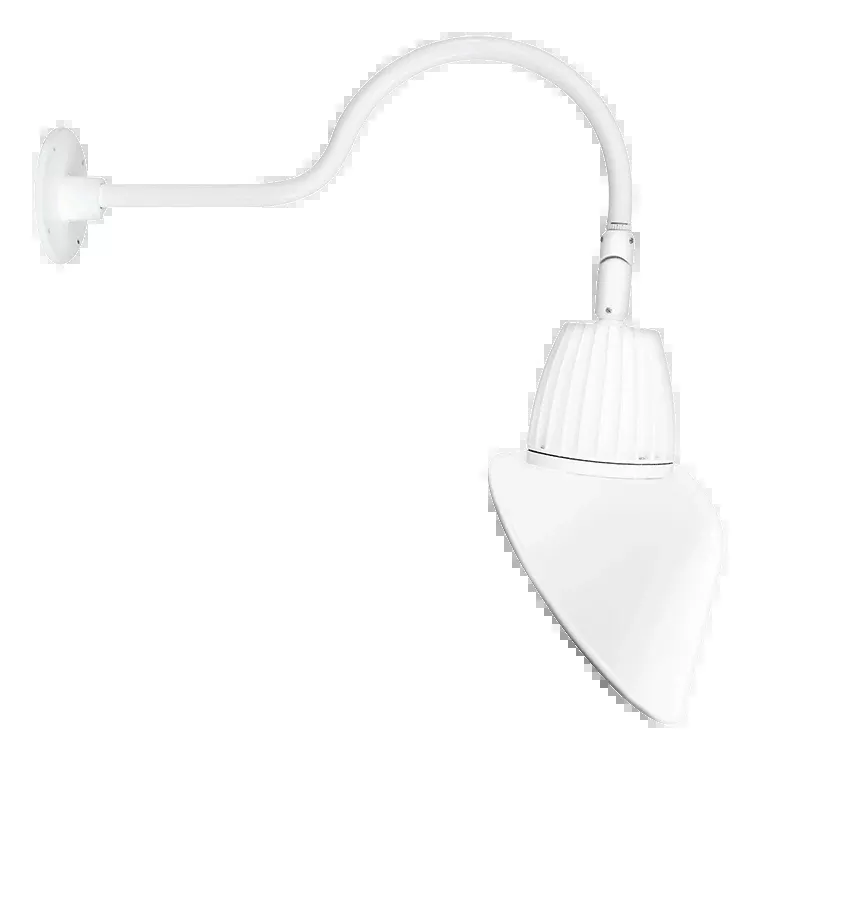 RAB Gooseneck Style1 13W Warm LED 11 Inch Angled Cone Shade Rectangular Reflector Black (GN1LED13YRAC11B)