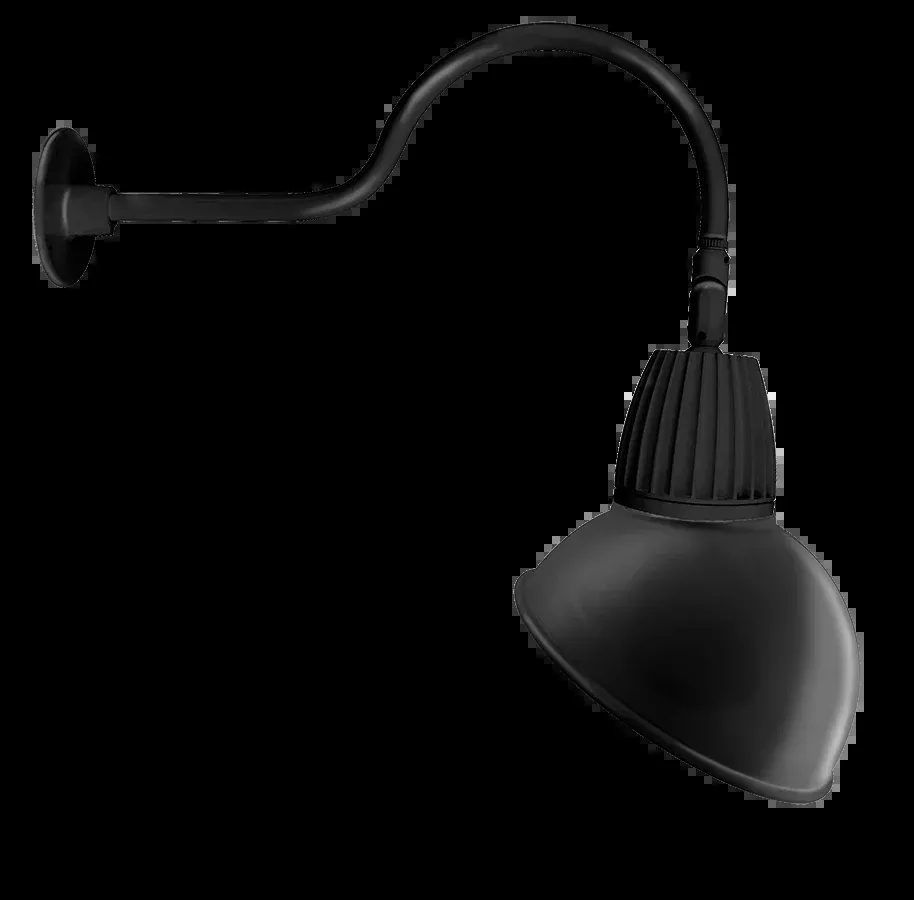 RAB Gooseneck Style1 13W Warm LED Angled Dome Shade Rectangular Reflector Black (GN1LED13YRADB)