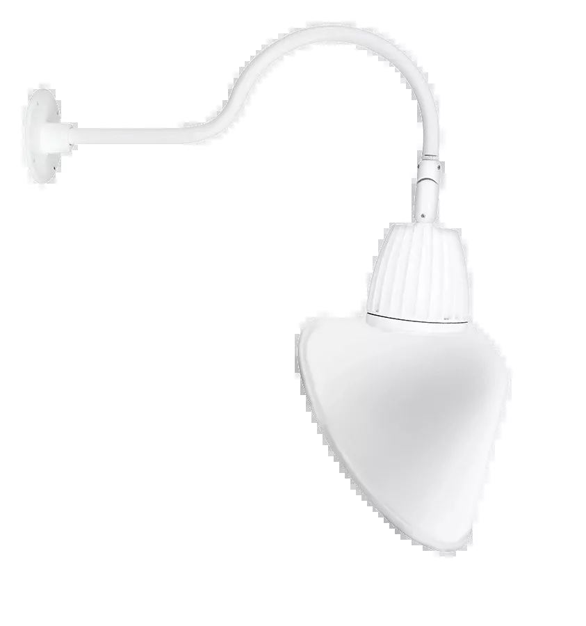 RAB Gooseneck Style1 26W Neutral LED 15 Inch Angled Cone Shade White (GN1LED26NACW)