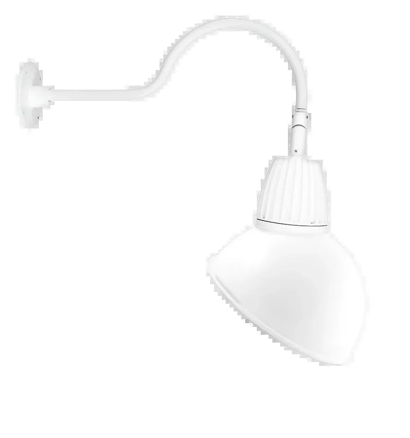 RAB Gooseneck Style1 26W Neutral LED 15 Inch Angled Dome Shade Rectangular Reflector Black (GN1LED26NRADB)