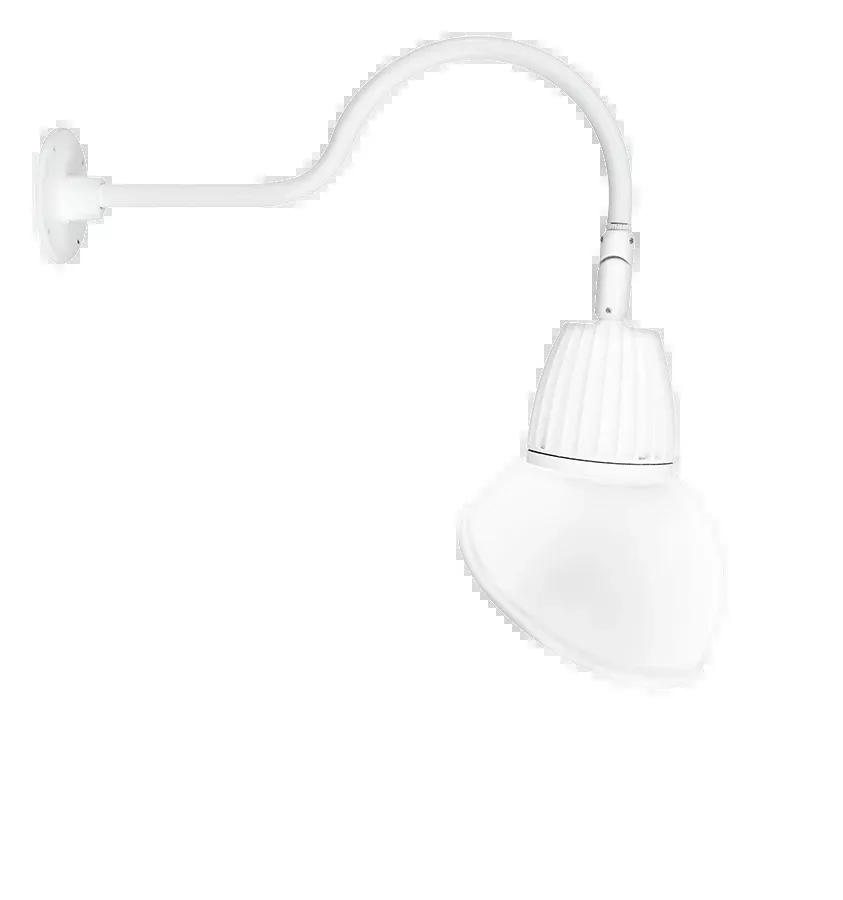 RAB Gooseneck Style1 26W Warm LED 11 Inch Angled Dome Shade Rectangular Reflector White (GN1LED26YRAD11W)