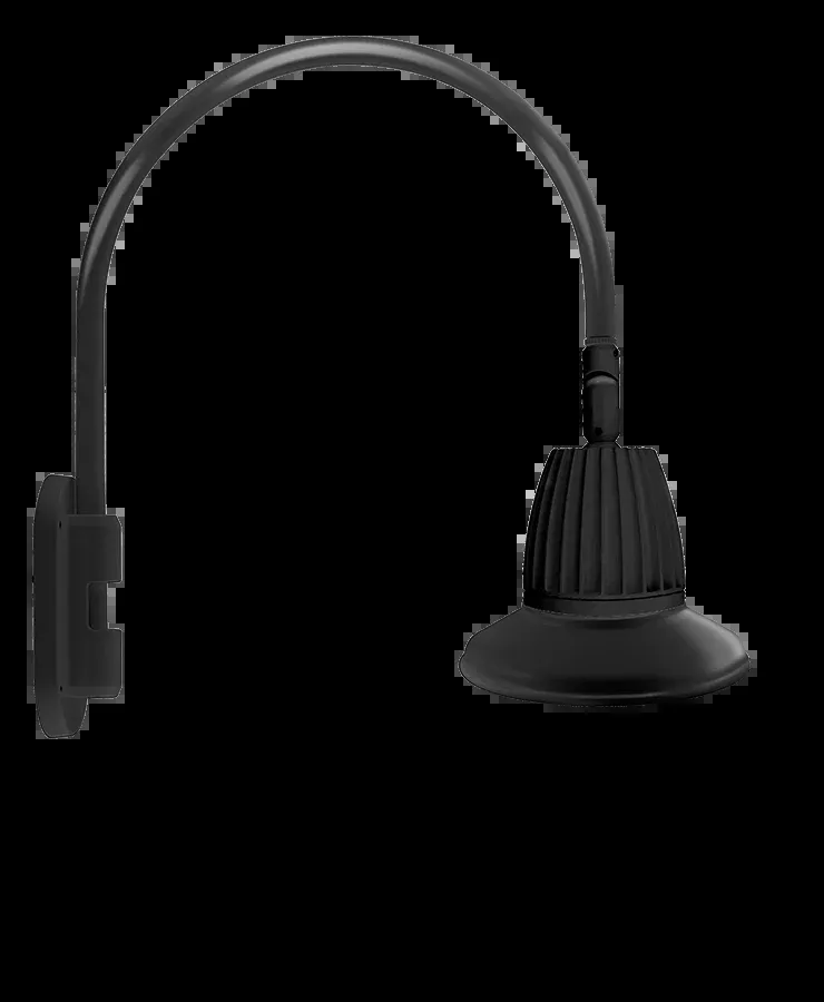 RAB Gooseneck Style4 26W Neutral LED 11 Inch Straight Shade Rectangular Reflector Black (GN4LED26NRST11B)