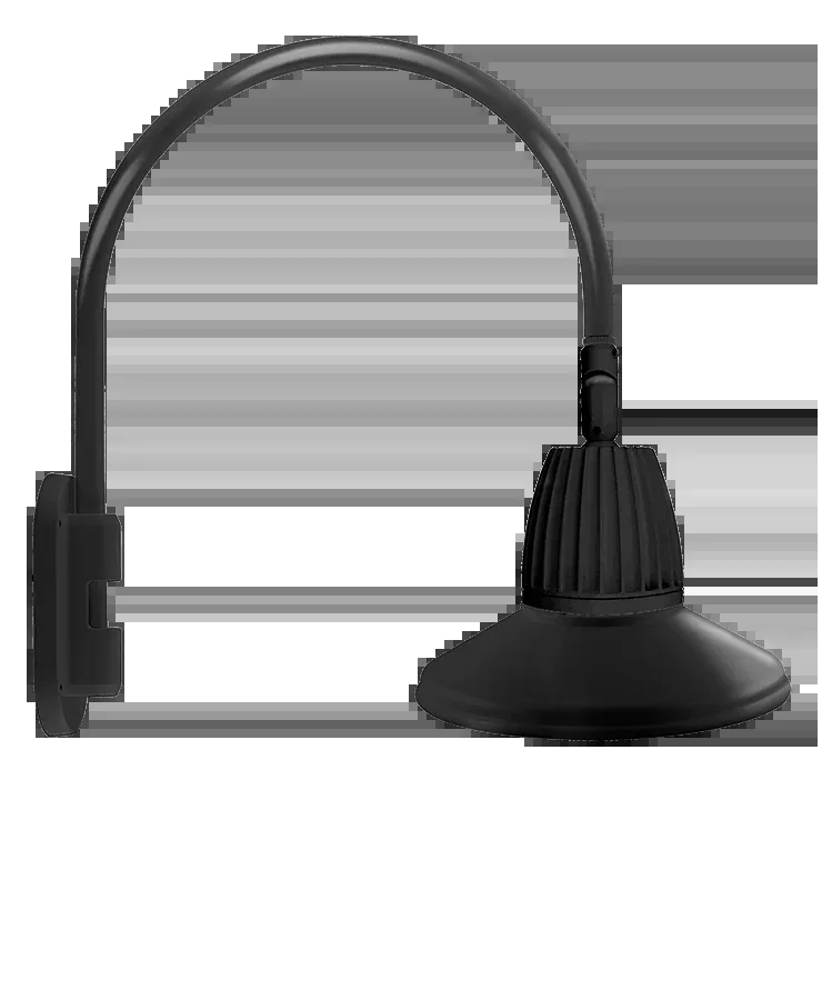 RAB Gooseneck Style4 26W Neutral LED 15 Inch Straight Shade Rectangular Reflector Black (GN4LED26NRSTB)