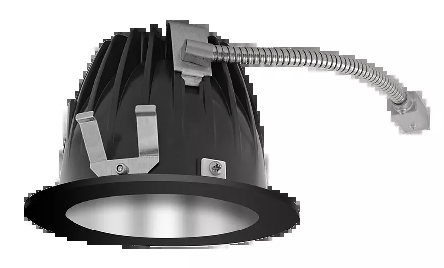 RAB LED Trim MOD 4 Inch Round 50 Degree 3000K 80 CRI Specular Cone Black Ring (NDLED4RD-50Y-S-B)