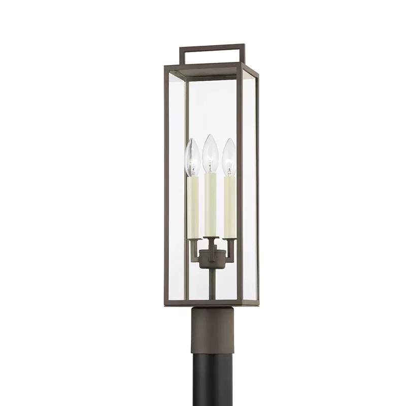 Troy P6385 Beckham 3-lt 24" Tall Post Light