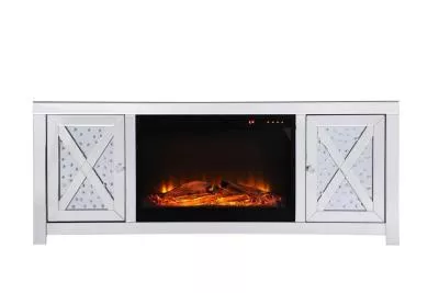 TV Stand With Log Insert Fireplace