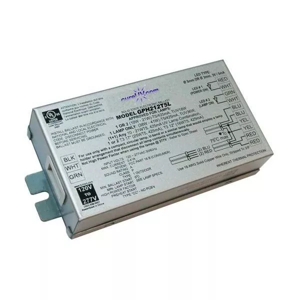 UV Ballast for GPH212T5L Germicidal UV Light Bulb - Single/Multi