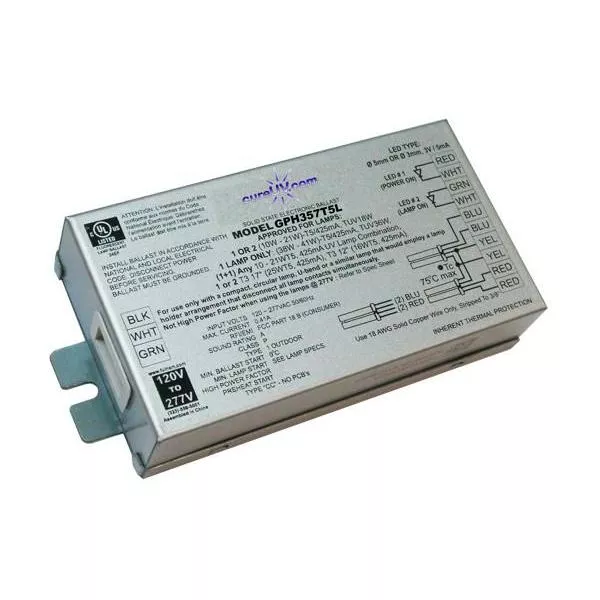 UV Ballast for GPH357T5L Germicidal UV Light Bulb - Single/Multi