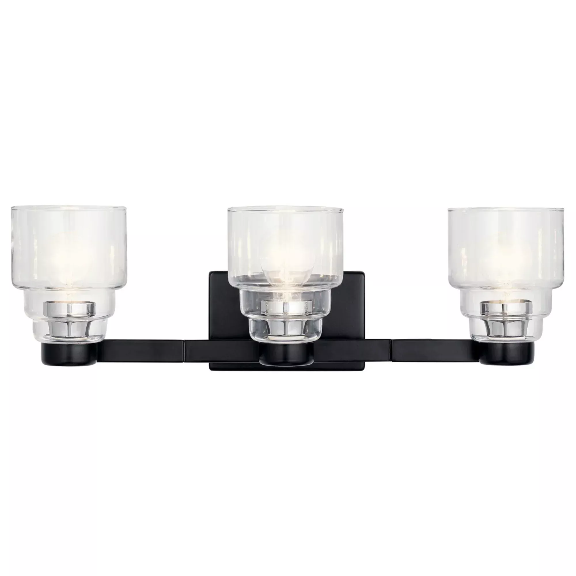 Vionnet 24 in. 3-Light Bathroom Vanity Light, Black